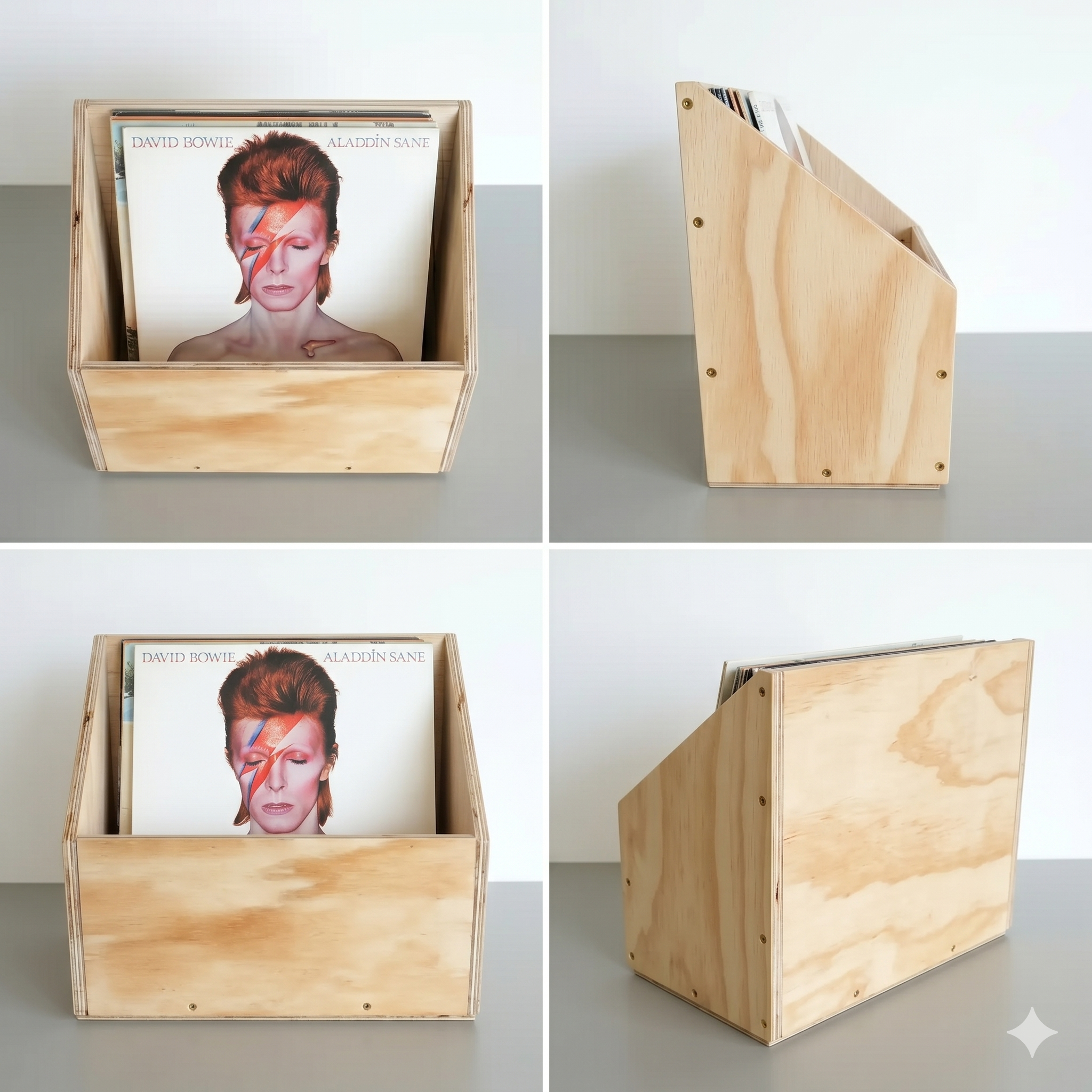 Caja de madera para vinilos.