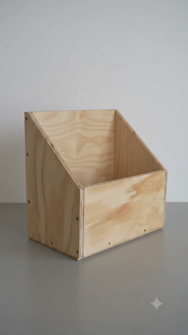 Caja de madera para vinilos.